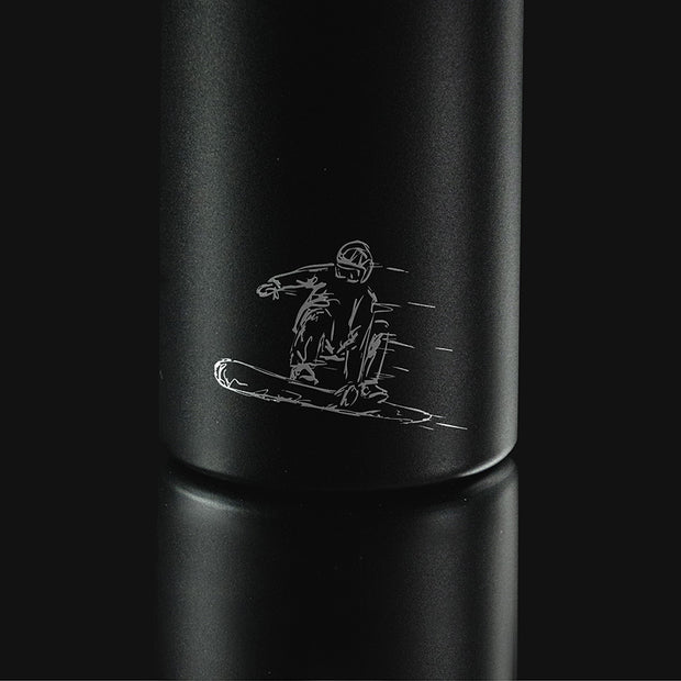 VANYX Thermoflasche – Detail Snowboarder Illustration
