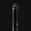 Schwarze VANYX Thermoflasche mit Clipdeckel in Seitenansicht