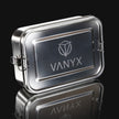 Große Vanyx Edelstahl-Lunchbox 1400 ml mit Logo auf dem Deckel – robuste Outdoor-Brotdose