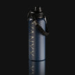 Blaue Vanyx Edelstahl-Trinkflasche mit schwarzem Paracord-Griff – Outdoor-Flasche
