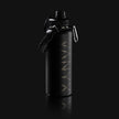 Schwarze Vanyx Edelstahl-Trinkflasche mit Paracord-Griff und Karabiner – funktionales Outdoor-Design